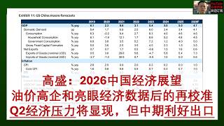 「高盛」20260323：2026中国经济展望，油价上涨和经济表现超预期后的再校准，谨慎看待出口和固投的V形反弹，叠加Q2新兴市场需求的不确定性，短期经济增长放缓，但中期海外能源安全战略将利好中国出口