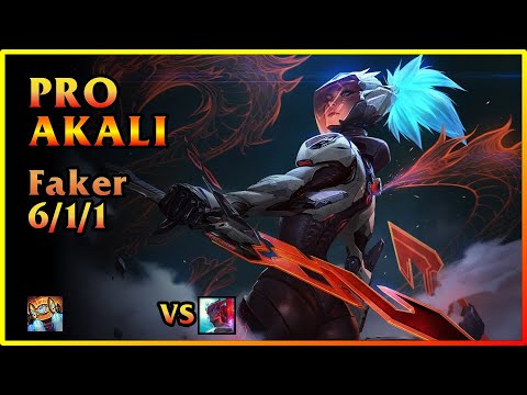 PRO Akali T1 [Faker/Hide on bush] | KDA 6/1/1 KR - YouTube