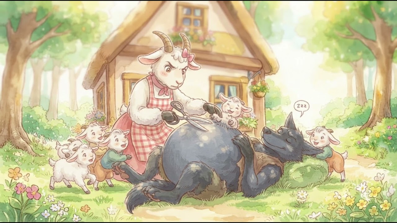 おおかみと七ひきのこやぎ」グリム童話読み聞かせ | The Wolf and the