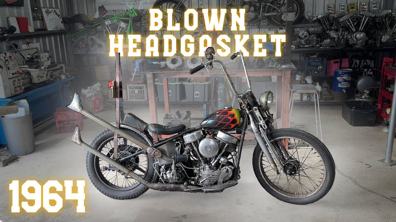 1964 Panhead Chopper -  Blown Head Gasket