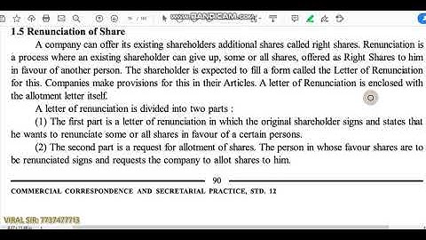 Issue of Shares I 12 Commerce I CCSP I SP I Chapter 1 I Part 4 I By Viral Sir