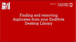Finding and removing duplicates from your EndNote Desktop Library