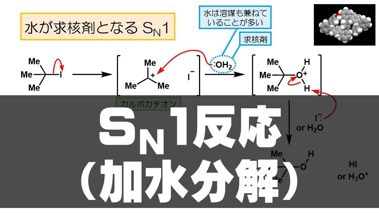 イメキソ有機 #53 SN1反応（その2 加水分解）（反応 12） - YouTube