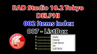 Rad Studio Delphi 007 ListBox - 002 Index Items