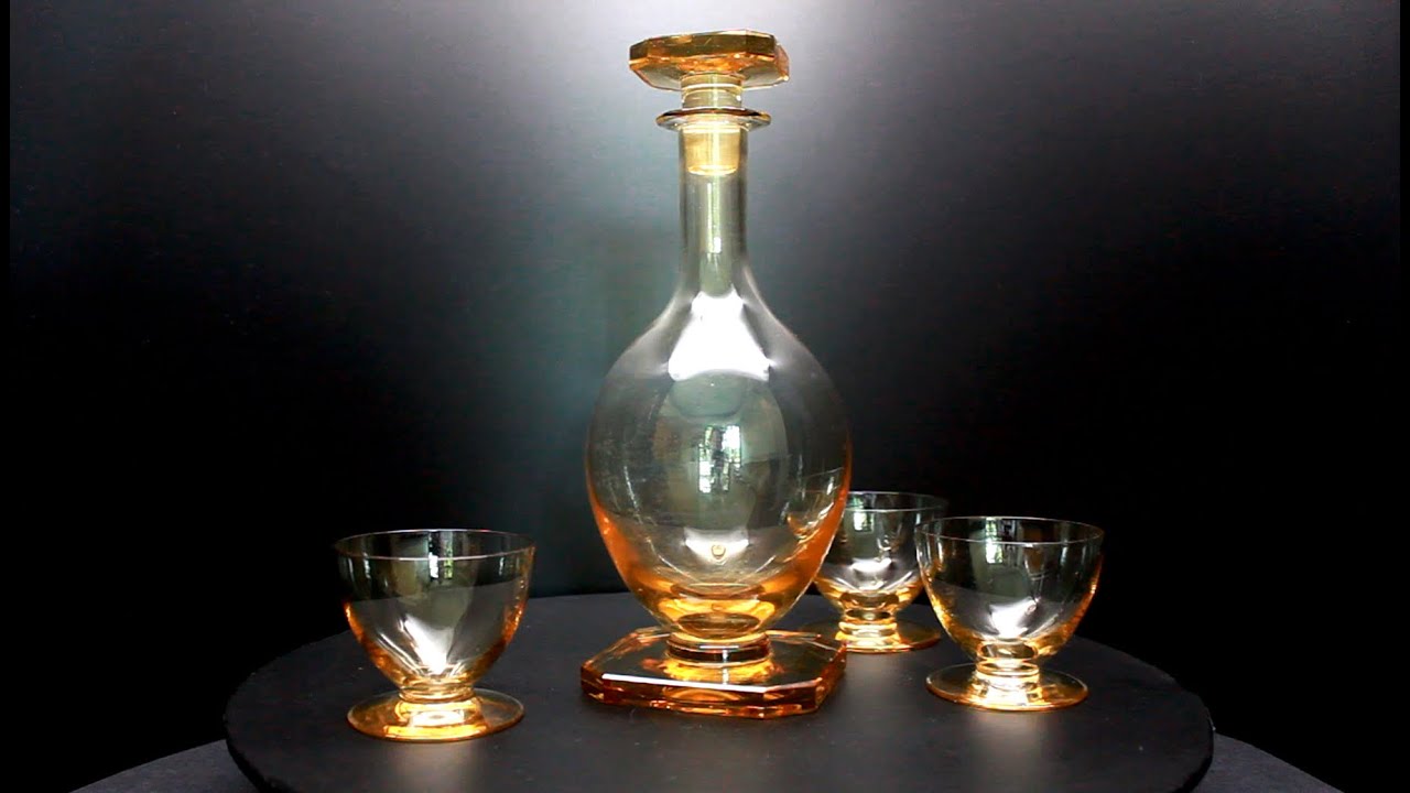 Daum Nancy 1950 Decanter & Cups treasure360° Vintage Antique Art