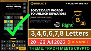Theme TradFi Meets Crypto WOTD | Binance Crypto WODL Answers Today | All Letters WOTD screenshot 1