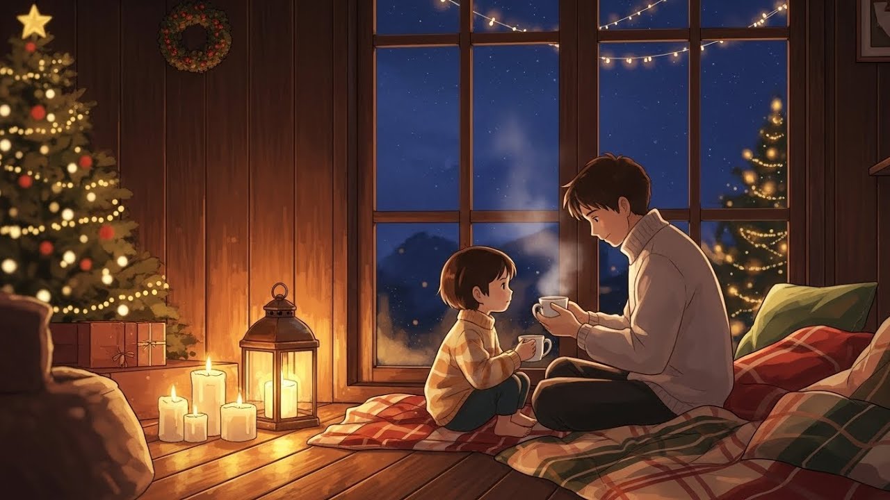 Christmas Glow Cozy Ghibli-Style Winter Magic | Warm Family Christmas Ambience | AI Cinematic Video.