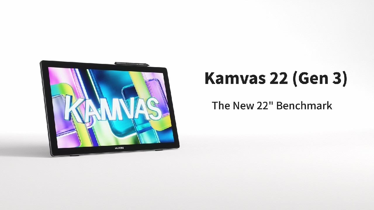 Huion Kamvas 22 (Gen 3) 2.5K 90Hz Drawing Tablet with Ambient