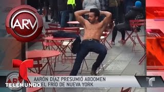 Aarón Díaz presume de abdomen en el frío de Nueva York | Al Rojo Vivo | Telemundo Information