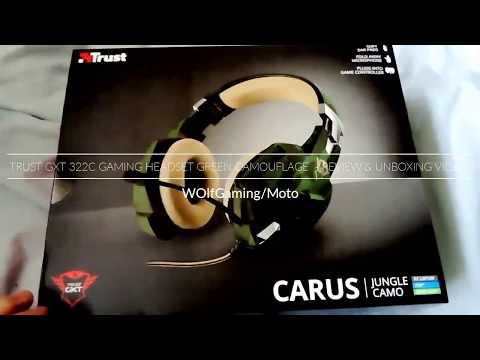 Trust GXT 322 CARUS Gaming Headset Green Camouflage  - review & unboxing video