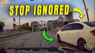 Driver Ignores Stop Sign and Merges Without Signal