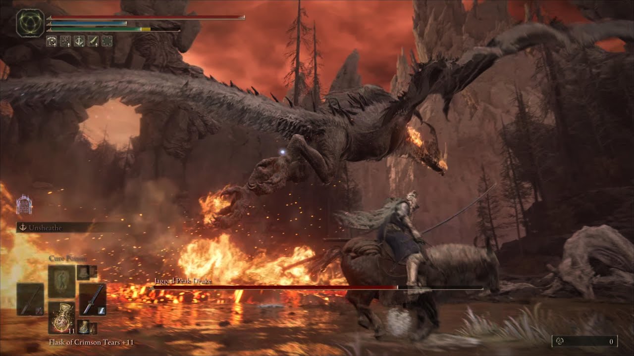 7 Boss Jagged Peak Drake; Foothills Dragon's Pit Terminus - ELDEN RING DLC Shadow of the Erdtree