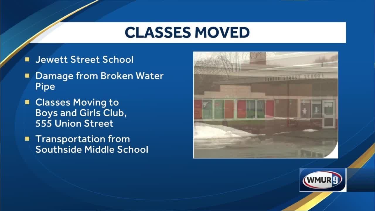 Classes moved from Jewett Street School due to damage from broken water