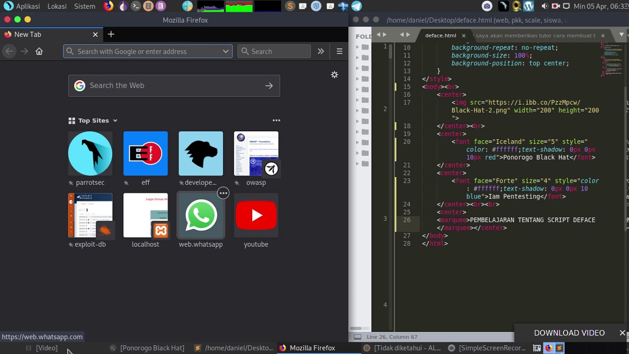 Cara membuat text berjalan di script deface part 1 - YouTube