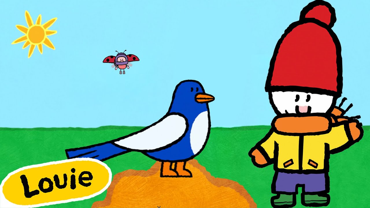 Louie, Draw Me A Magpie 🎨 ✐ Drawing Videos For Kids ✐ | Cartoons for Kids