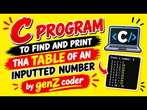 C program to find and print the table of an inputted number