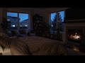 Peaceful Rainy Night ❄️ Soft Jazz Piano & Cozy Coffee Shop Ambience for Study & Work