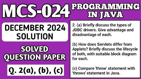 P3- Q. 2(a), (b), (c) | MCS 024 Dec 2024 | MCS 024 Solved Question Paper | Mcs24 Important Questions