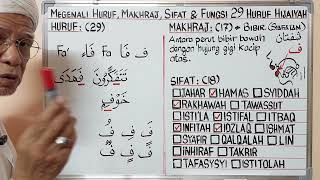 29. HURUF ف (FA). MENGENALI MAKHRAJ, SIFAT DAN FUNGSINYA. @syedzainudinalkhaerid