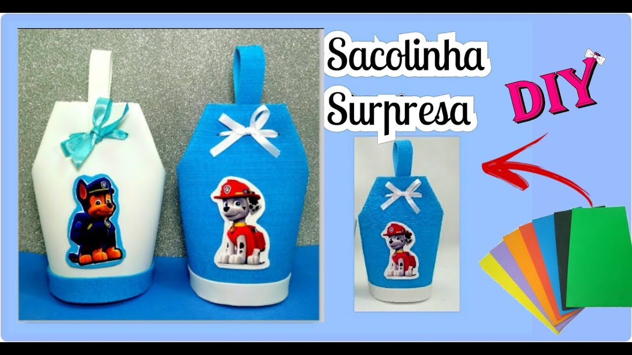 SACOLINHA SURPRESA de EVA Lembrancinha rápida e fácil Armario Pequeno Para Banheiro ~ SACOLINHA SURPRESA de EVA Lembrancinha rápida e fácil