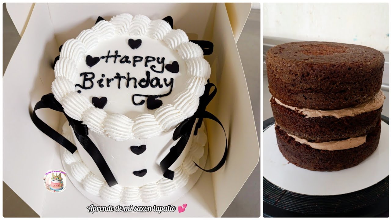 Decoración de pastel coquette 🖤 pastel decorado paso a paso #cakes #envivo #pastel