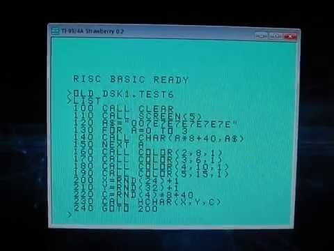 TI-99/4A Strawberry V0.2 - Fast TI Basic simulator.