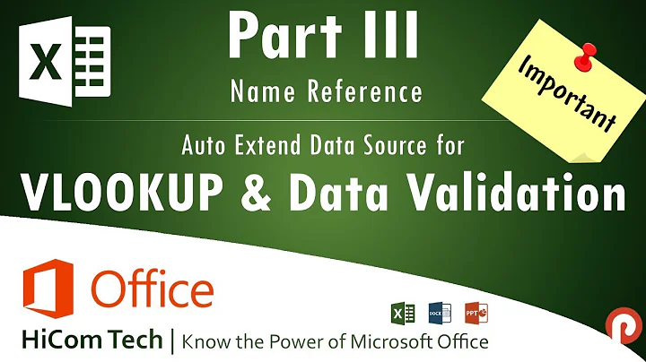 Dynamically Change Data Source for VLOOKUP & Data Validation | Name Reference - Part 3