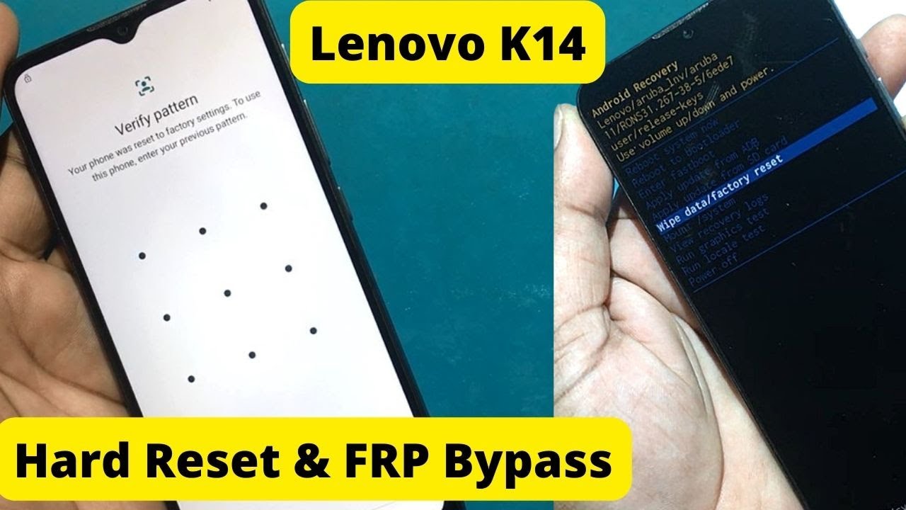 Lenovo K14 Hard Reset For Screen Lock Remove and Verify Pattern Lock