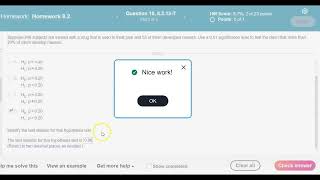 Math 14 8.2.13-T Identify the null hypothesis, alternative hypothesis, test statistic,