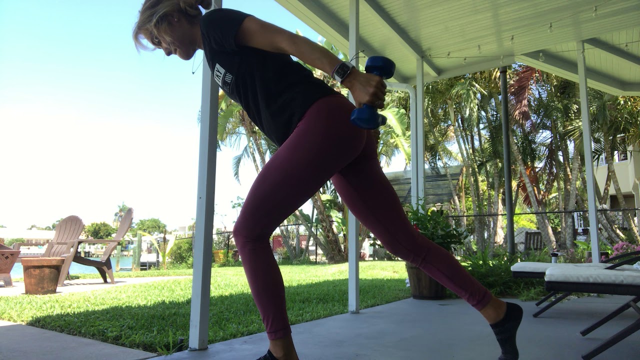 lunge with tricep kickback YouTube