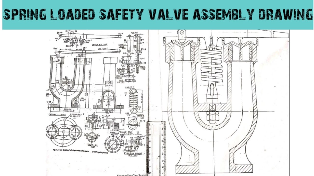 Spring loaded safety valve assembly drawing |Engineering and poetry ...