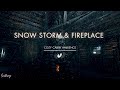 Snow storm  fireplace sounds  rdr2  crackling fire and howling wind sounds for sleeping