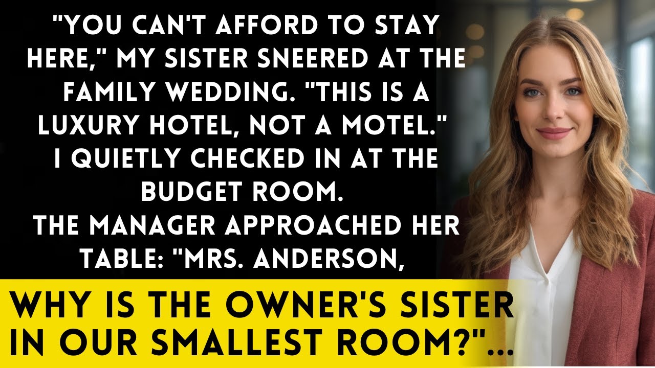 Sister Said I Couldn't Afford Her Wedding Hotel—Until the Manager Called Her the Owner’s Sister