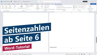 Wie fügt man Seitenzahlen ab Seite 6 in Word ein?