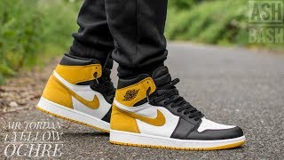 jordan 1 yellow ochre on feet