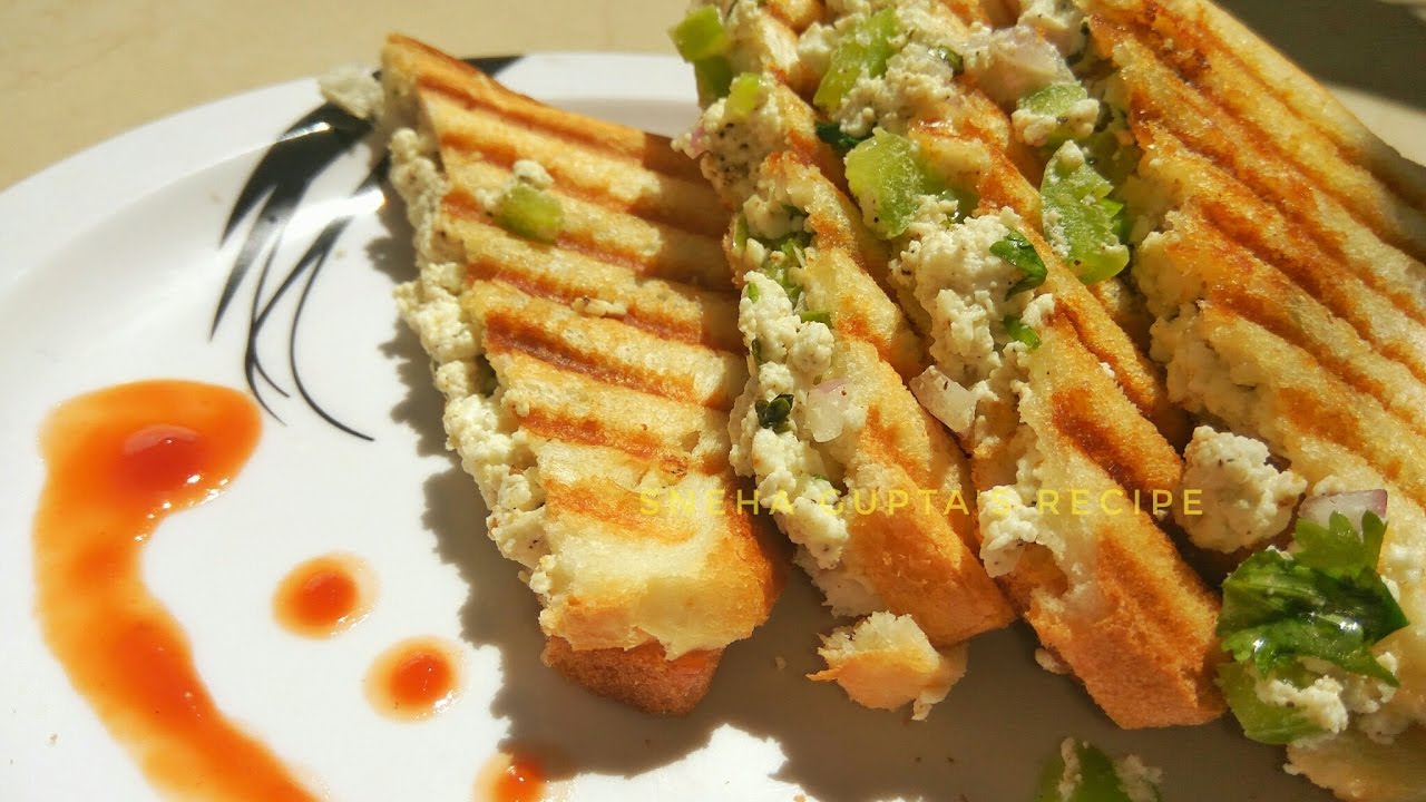 Paneer Sandwich Recipe/Grilled Sandwich Breakfast and Snacks Recipe
