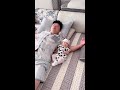 How can the baby sleep? He thought a tractor was driving. Is there a father like this?#funny #cute