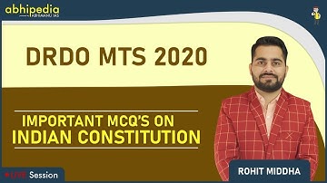 DRDO MTS I SSC CPO I Important Articles of Indian Constitution I Lecture - 10 I by Rohit sir