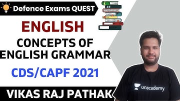 Concepts of Grammar | English | Target CDS/CAPF/NDA/AFCAT 2020 | Vikas Raj Pathak