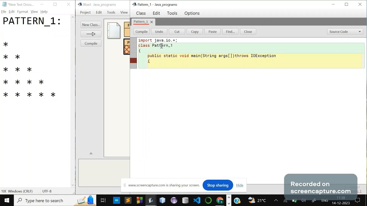 Java * pattern(Half pyramid pattern) , Pattern-1 - YouTube