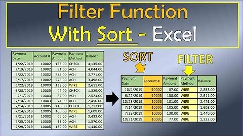 Filter Function with Sort in Excel