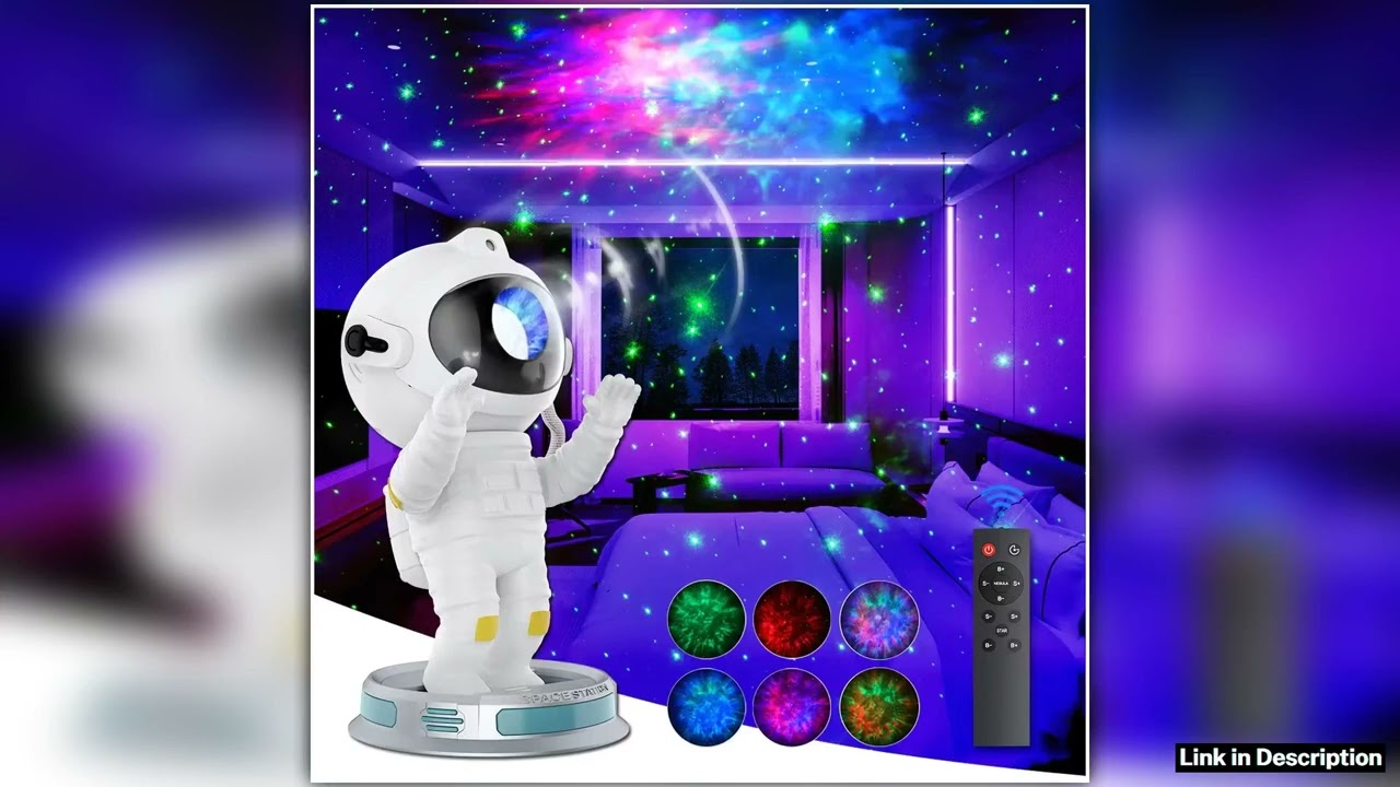 Kids Star Projector Night Light with Remote Control 360Adjustable Design Astronaut Nebula Galaxy Li