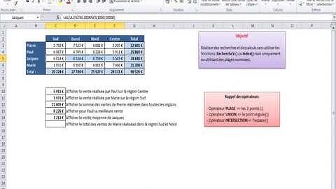 Excel - Utilisation des Plages Nommées dans des calculs ou des recherches