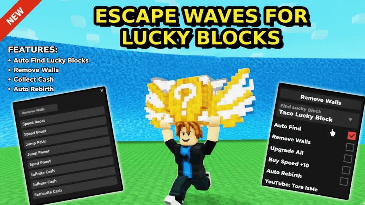 🔥 Escape Waves for Lucky Blocks Script | Auto Find Lucky Blocks, Auto Steal, Teleport, Speed & More!