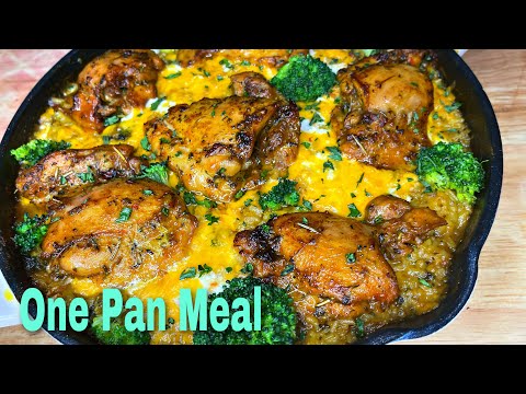 Cheesy Chicken and Broccoli Rice  One pan meal