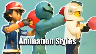 Different Animation Styles Same Actions - Stop Motion Experiment