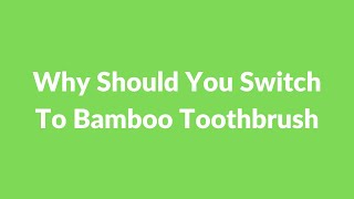 Why Should You Switch To Bamboo Toothbrush