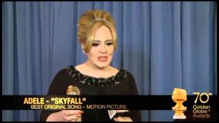 Adele - Backstage reactions at Golden Globes 2013