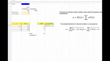 Discrete probability distribution mean & standard deviation
