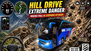 BUS DRIVING SIMULATOR 🚌 | Crazy Mountain Road, Falling Rocks & Leopard Attack | IOS GAMEPLAY  screenshot 4